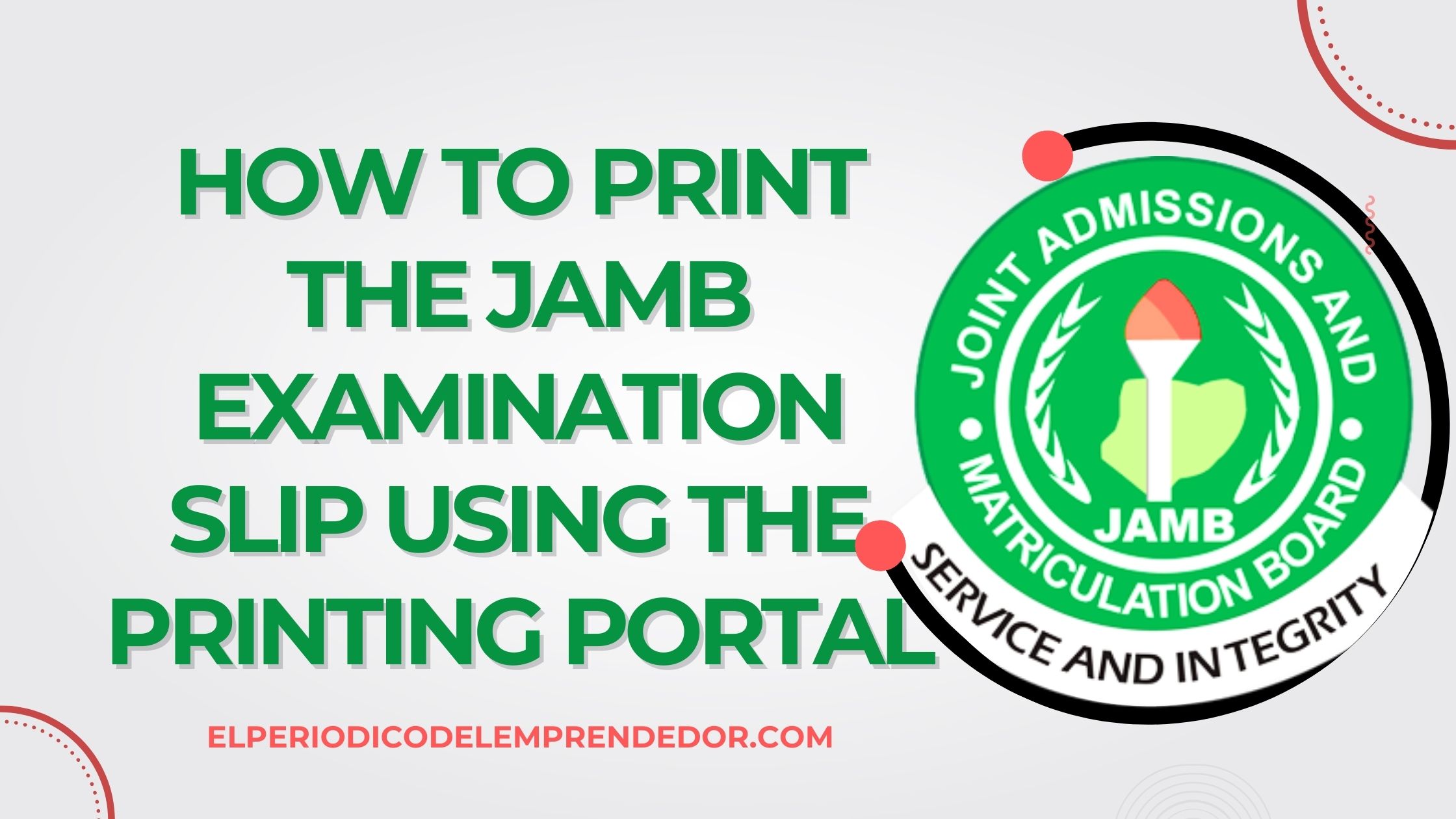 JAMB examination slip printing portal